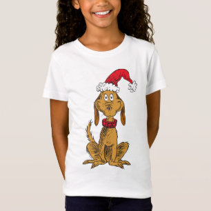 Classic Grinch   Max - Santa Hat T-Shirt