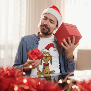 Classic Grinch   Max - Santa Hat Tri-Blend Shirt