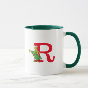Classic Grinch   Naughty Monogram R Mug