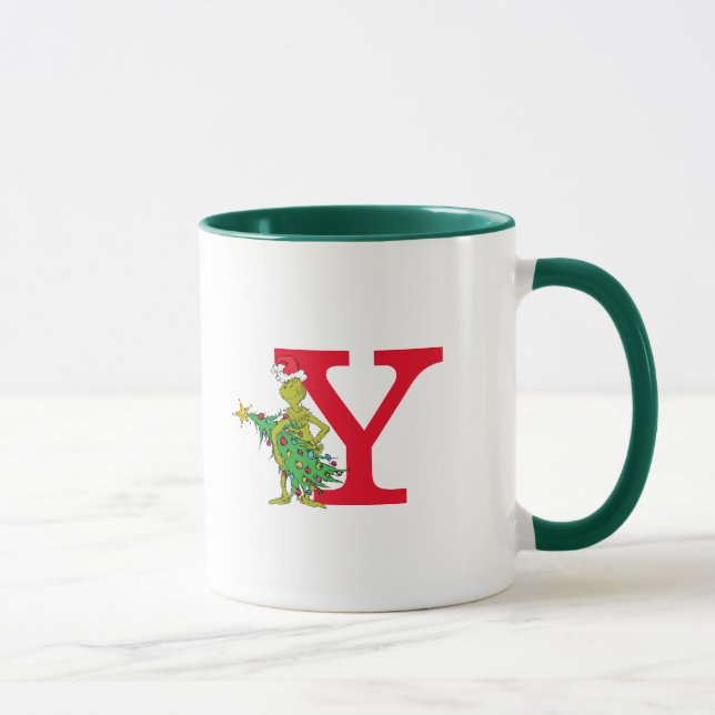 Classic Grinch | Naughty Monogram Y Mug (Right)