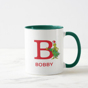 Classic Grinch   Naughty Name & Monogram B Mug