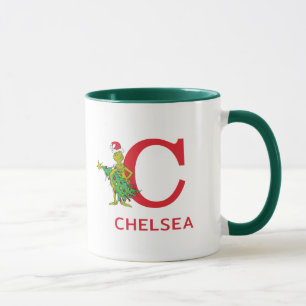 Classic Grinch   Naughty Name & Monogram C Mug