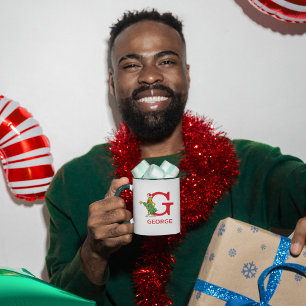 Classic Grinch   Naughty Name & Monogram G Mug