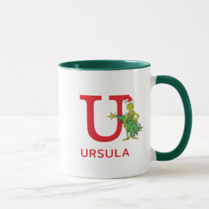Classic Grinch Naughty Name & Monogram U Mug
