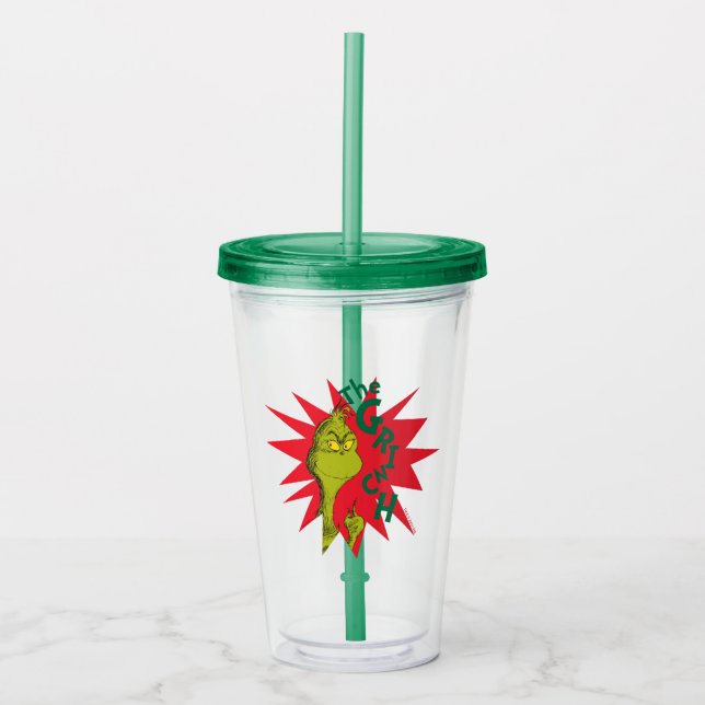 Classic Grinch | Red Starburst Acrylic Tumbler (Front)