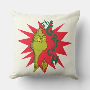 Classic Grinch   Red Starburst Cushion