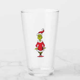 Classic Grinch Santa Claus Glass