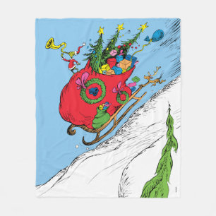 Classic Grinch   The Grinch & Max Runaway Sleigh Fleece Blanket
