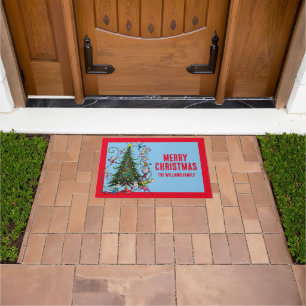 Classic Grinch Whoville Christmas Tree Doormat