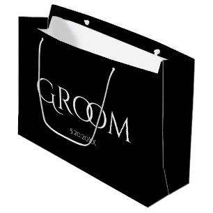 Classic Groom Black and White Large Gift Bag