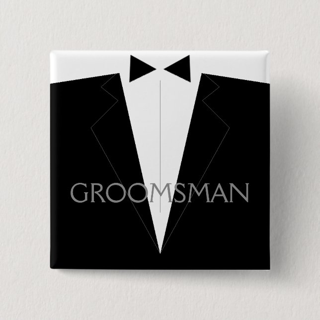 Classic Groomsman Flair 15 Cm Square Badge (Front)