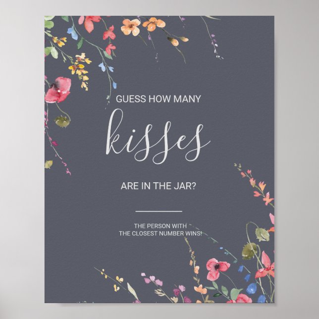 Classic Guess How Many Kisses Bridal Shower Game  Poster (Front)