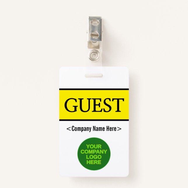 Classic "GUEST" Badge ID Badge (Front with Clip)