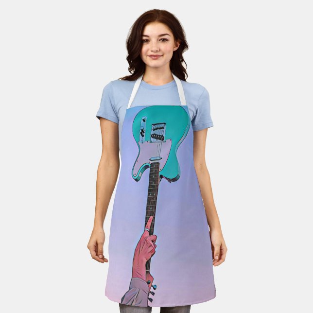 Classic guitar artwork apron (Worn)