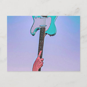 Classic guitar artwork postcard