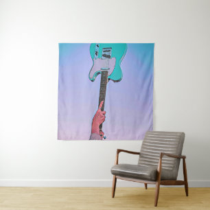 Classic guitar artwork tapestry