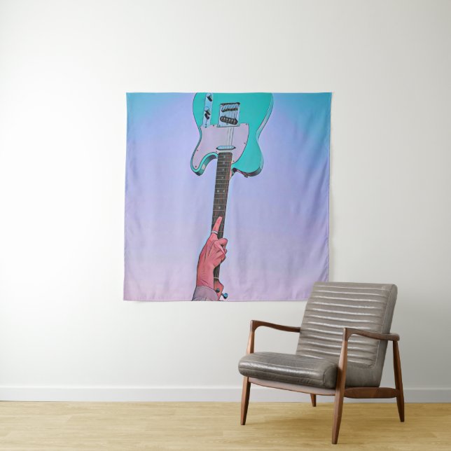 Classic guitar artwork tapestry (In Situ)