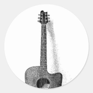 Classic Guitar Classic Round Sticker