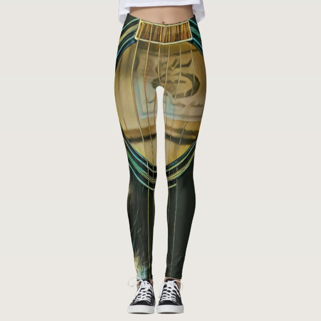 classic guitar gift for dad leggings (Front)