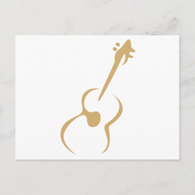 Classic Guitar in Swish Drawing Style Postcard (Front)