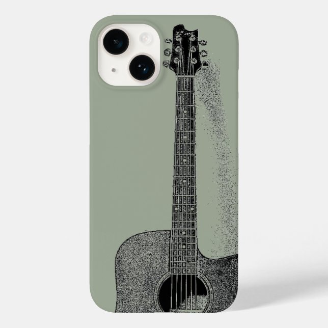 Classic Guitar Ink Sketch Pop Art Case-Mate iPhone Case (Back)
