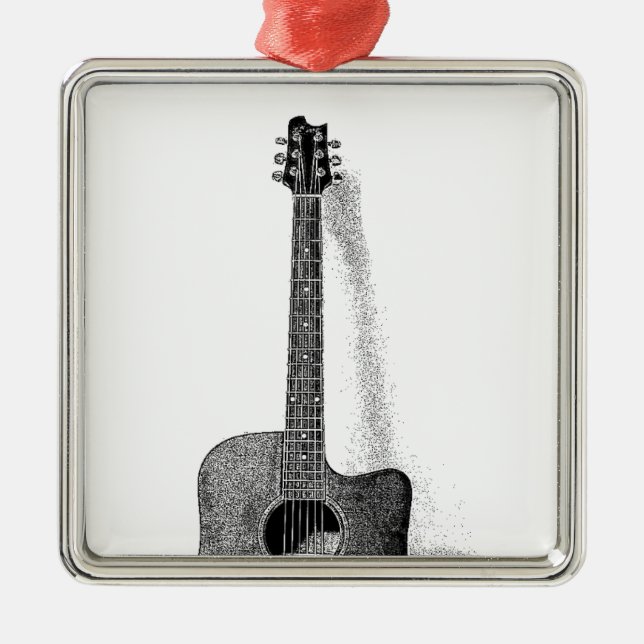 Classic Guitar Metal Tree Decoration (Front)