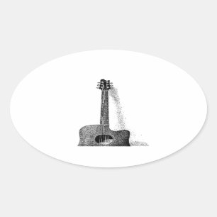 Classic Guitar Oval Sticker