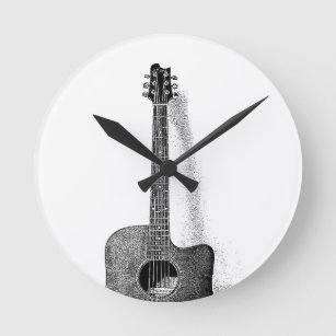 Classic Guitar Round Clock