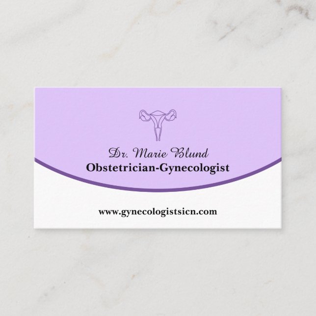 Classic Gynaecologist Obstetrician OBGYN QR Code Business Card (Front)