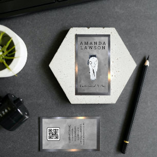Classic   Hair Clippers and Scissors   QR Code Business Card