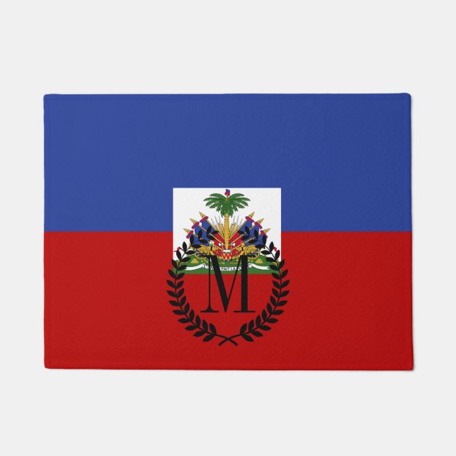Classic Haitian Flag Doormat (Front)