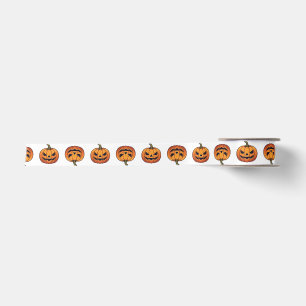 Classic Halloween Carved Pumpkin Satin Ribbon