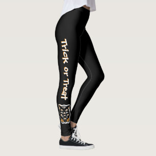 Classic Halloween Cat   Dark Trick or Treat Leggings