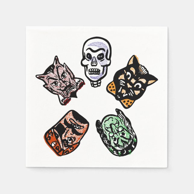 Classic Halloween Characters Napkin (Front)