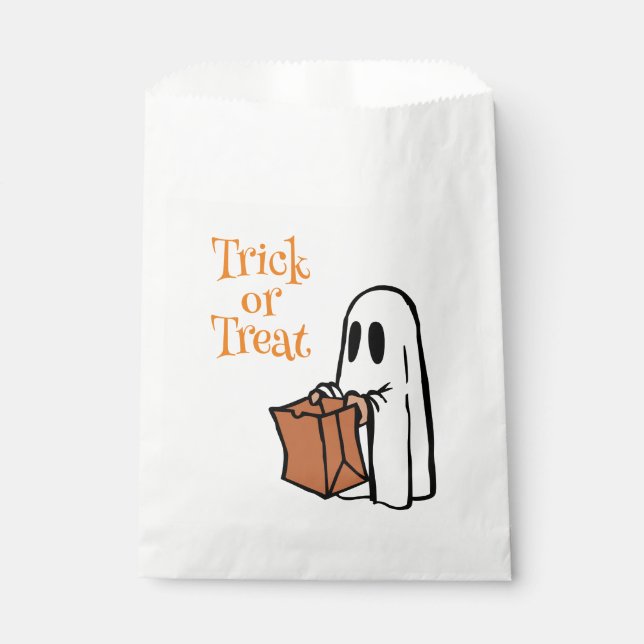 Classic Halloween Ghost with Bag Trick or Treating (Front)