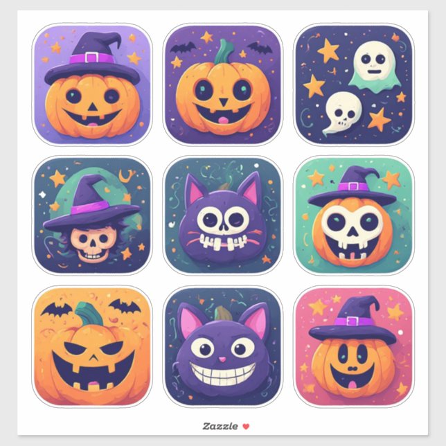 Classic Halloween Icons Pumpkin Witch Bat 👻 (Sheet)