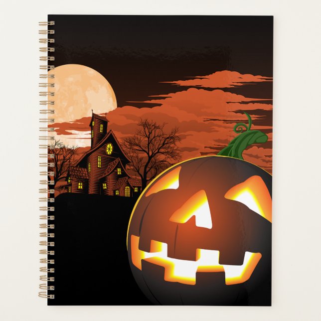 Classic Halloween Jack-O-Lantern Creepy House Planner (Front)
