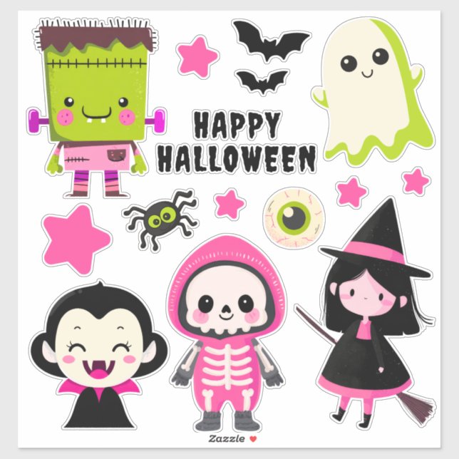 Classic Halloween Monsters Spooky Cute Whimsical (Sheet)