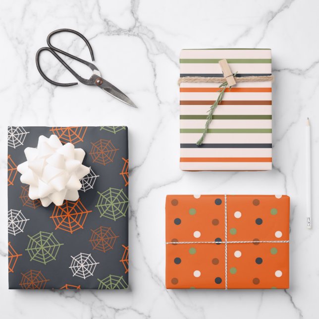 Classic Halloween Pattern Wrapping Paper Sheet (Front)