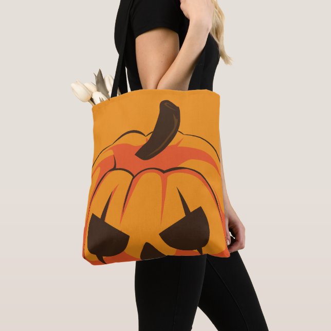 Classic Halloween Pumpkin Jack O Lantern Tote Bag (Close Up)