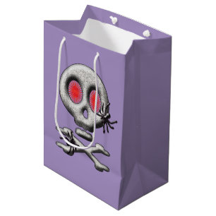Classic Halloween Scary Skull and Creepy Spiders Medium Gift Bag