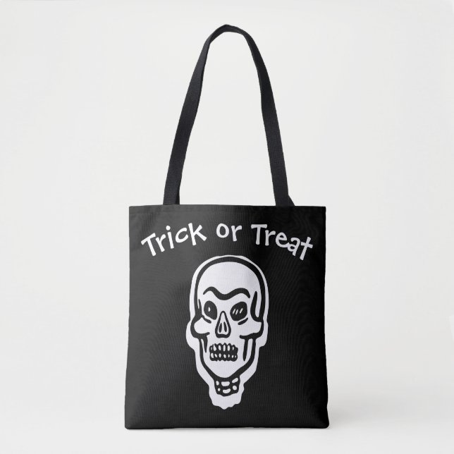 Classic Halloween Skull | Dark Trick or Treat Tote Bag (Front)