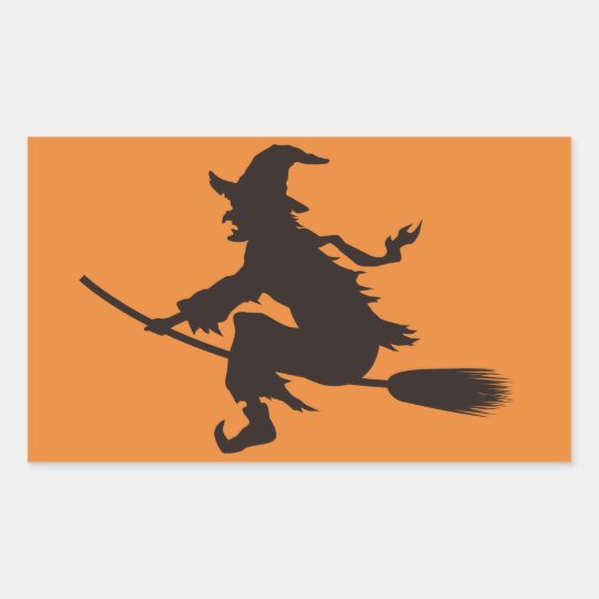 Classic Halloween Witch Rectangular Sticker