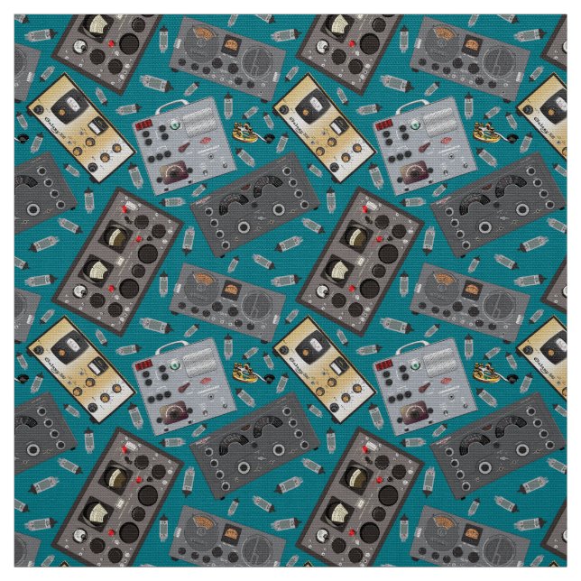 Classic Ham Radios and Vacuum Tubes Fabric (Swatch)