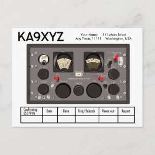 Classic Hammarlund SP-600 Radio Receiver QSL Postcard