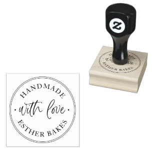 Classic Handmade With Love Rubber Stamp