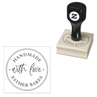 Classic Handmade With Love Rubber Stamp