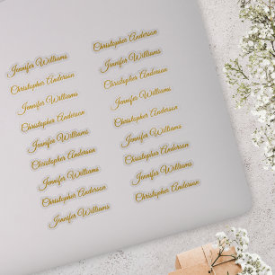 Classic Handwriting 18 Guest Names - Gold