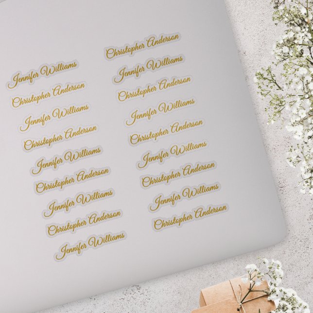 Classic Handwriting 18 Guest Names - Gold (Creator Uploaded)