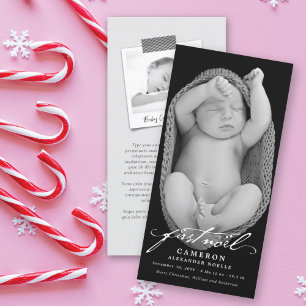 Classic Handwriting Baby 1st Christmas Photo Card